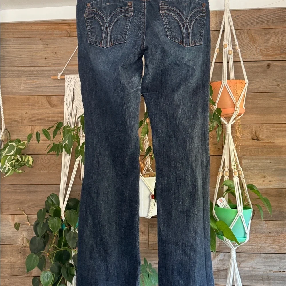 Jolt Dark Blue Flare Women's Jeans - Picture 4 of 6